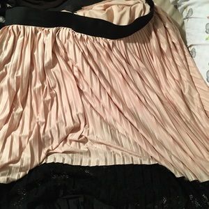 Pink skirt with blank lace at the bottom